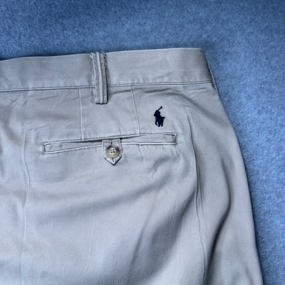 Polo Ralph Lauren Chino Pants Mens 40x29 Tan Classic Fit Cotton Twill Talon Zip - Picture 3 of 11